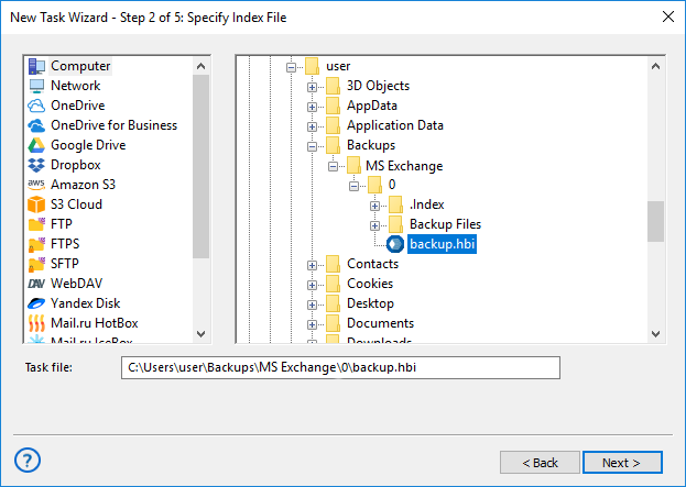Creating a Configuration for Exchange Recovery Software