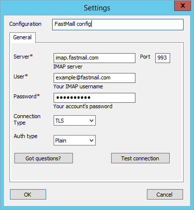 FastMail IMAP Server Settings
