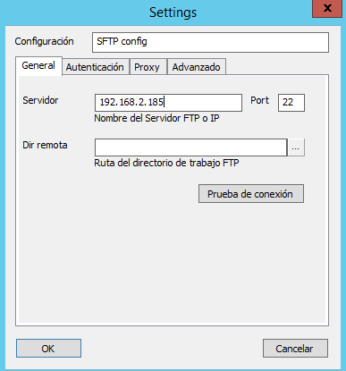 Configuración de SFTP