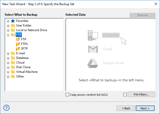 Open the SFTP plug-in dialog