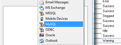 Selecting MySQL Backup in Handy Backup