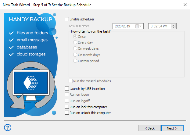 Step 5 - Schedule Setup for Synchronization in Advanced Mode