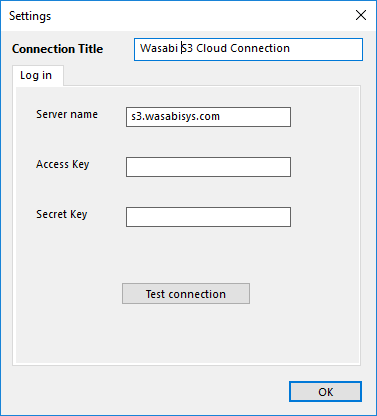 Create a connection with S3 storage