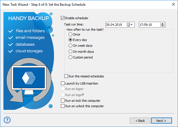  Schedule automatic backup with Handy Backup