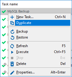 Make a copy backup task