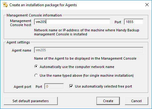 Configuring a new Network Agent