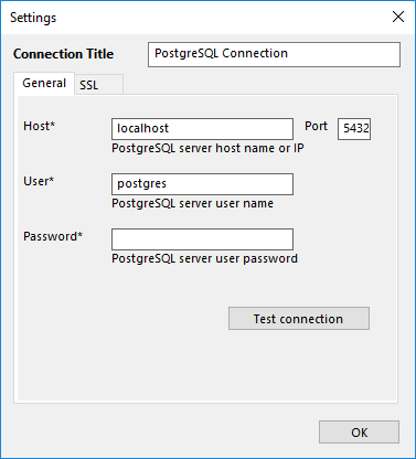 Configuring PostgreSQL plug-in