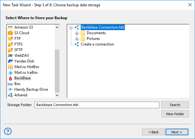 Select and Configure Backblaze 