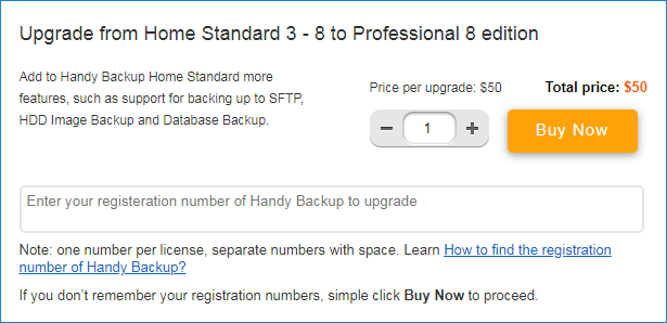 Ordering Upgrade from Standard to Professional edition