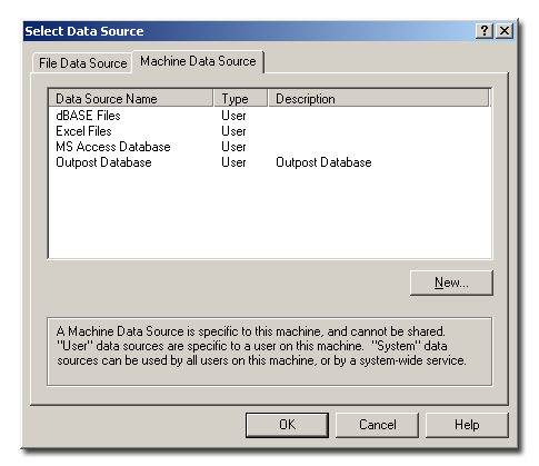 ODBC - Machine Data Source