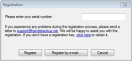 Register your copy of Handy Backup