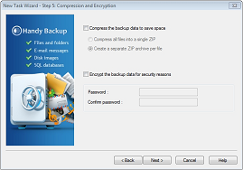 Choose whether you want to compress your files or encrypt them
