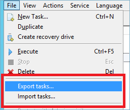 Export and Import Tasks Backup with Handy Backup
