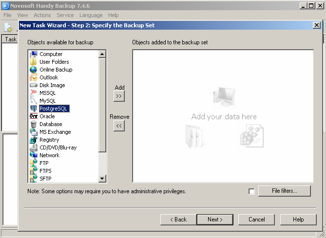 Handy Backup 7.4.6 full Handy Backup full screenshot