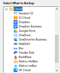 Backup from Cloud Screenshot