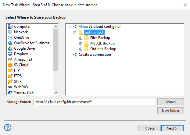 Back Up data to Minio Object Storage