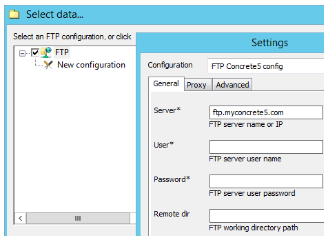 Concrete5 Backup Settings