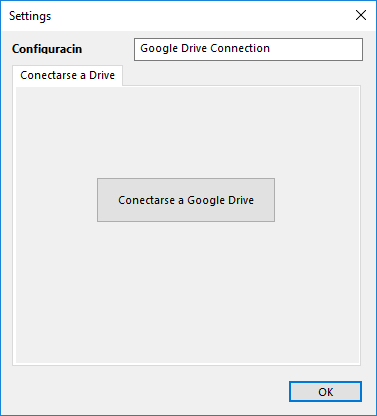Google Drive configuration settings