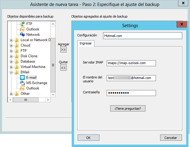 Configuración de la Conexión IMAP de Hotmail