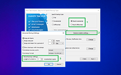 How to set up a weekly full backup with daily incremental or differential backups?