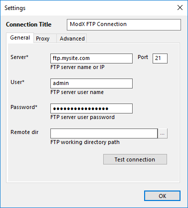 MODX Backup Settings