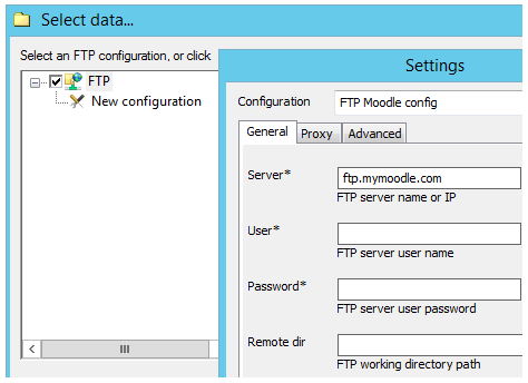 Moodle Backup Settings