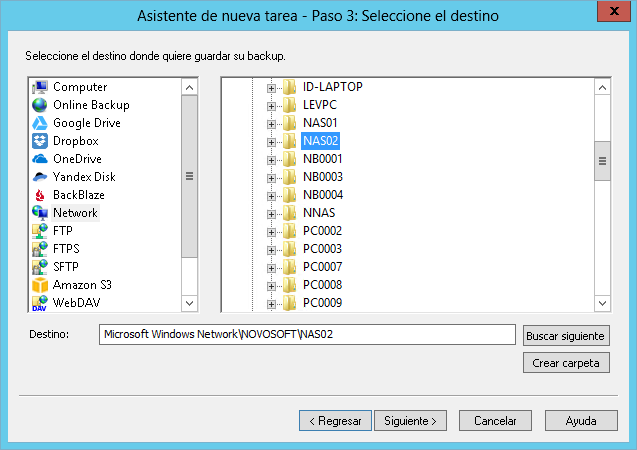 Backup de NAS con Handy Backup