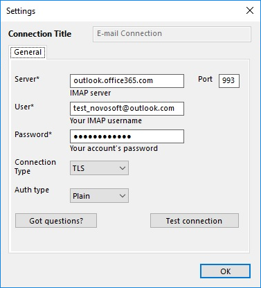 IMAP Email Backup Server Configuration Settings