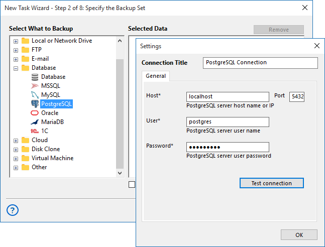 PostgreSQL Configuration backup