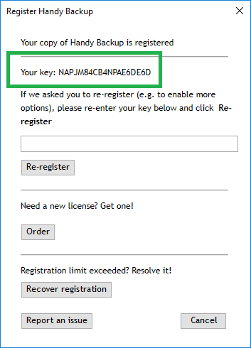 Register Handy Backup