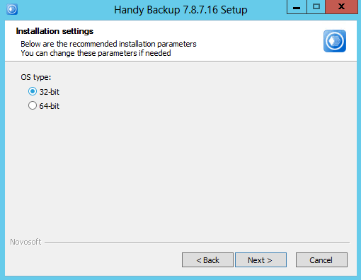  Installing a 32-bit Version of Handy Backup