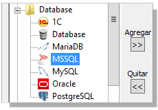Selección de backup MS SQL en Handy Backup