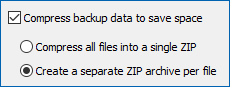 saving space with ZIP compression