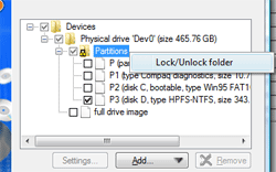 Illustration of locking backup set in Handy Backup