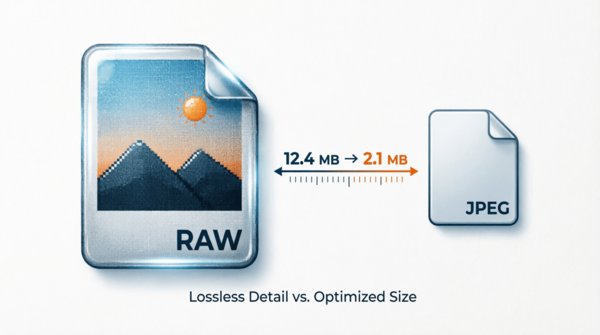 RAW vs JPEG file sizes comparison