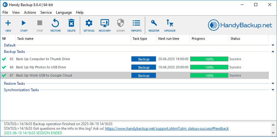 Main Windows Backup Task