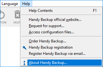 Handy Backup version