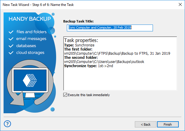 Step 7 - Set the name of your synchronization task in Advanced Mode