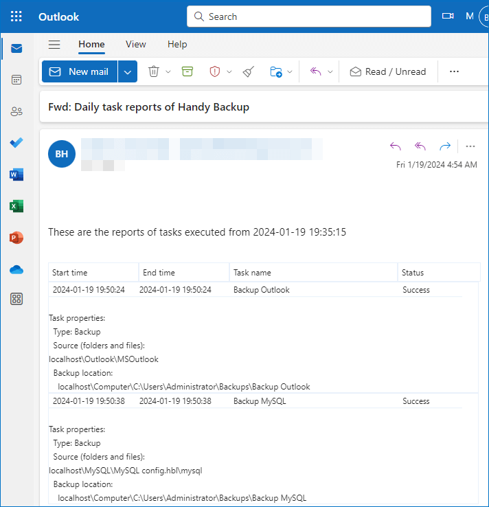 Email Notification for Backup Reports