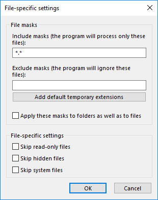 File-specific settings
