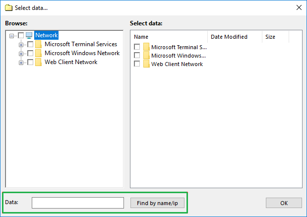 Finding a particular network location either by name or by an IP address