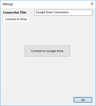 Google Drive configuration settings