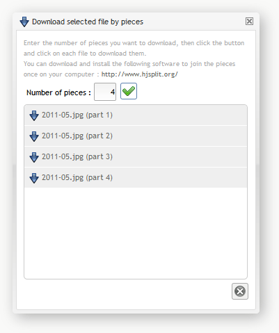 Downloading chunked files in HBDrive