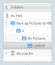 HBDrive Folders pane