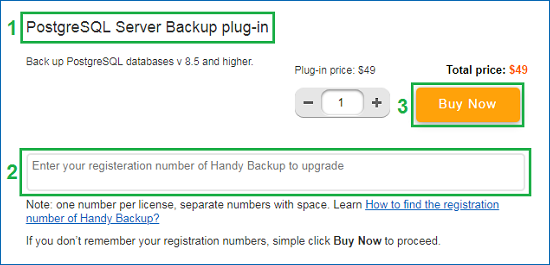 Hot to order plug-in for Handy Backup?