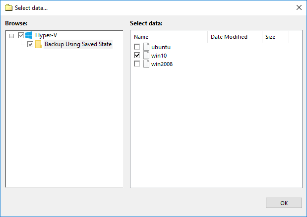 Selecting particular Hyper-V machines