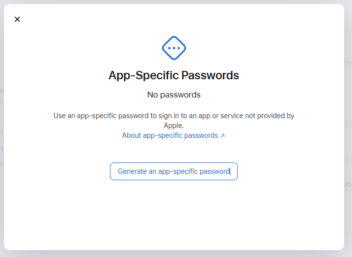 Generate iCloud App-Specific Password in Handy Backup