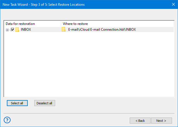 Restore or migrate iCloud Mail using Handy Backup