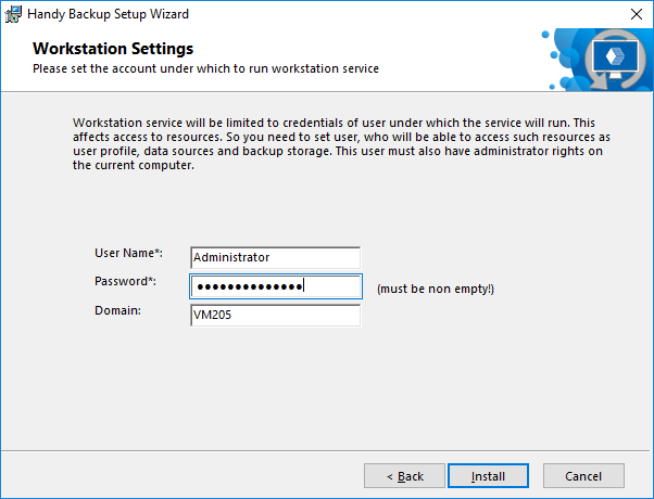 Workstation installation settings