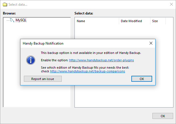 The MySQL plug-in feature expired error